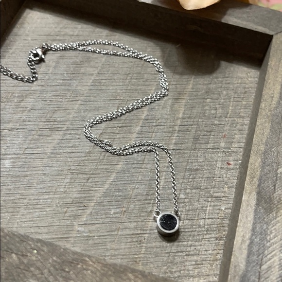 Summit Stainless Jet Drusy Nexklace - Picture 2 of 4